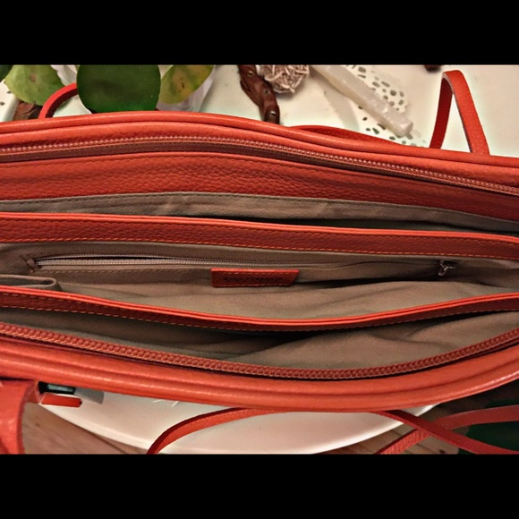 Vintage couture leather purse, rare orange - Picture 8 of 10